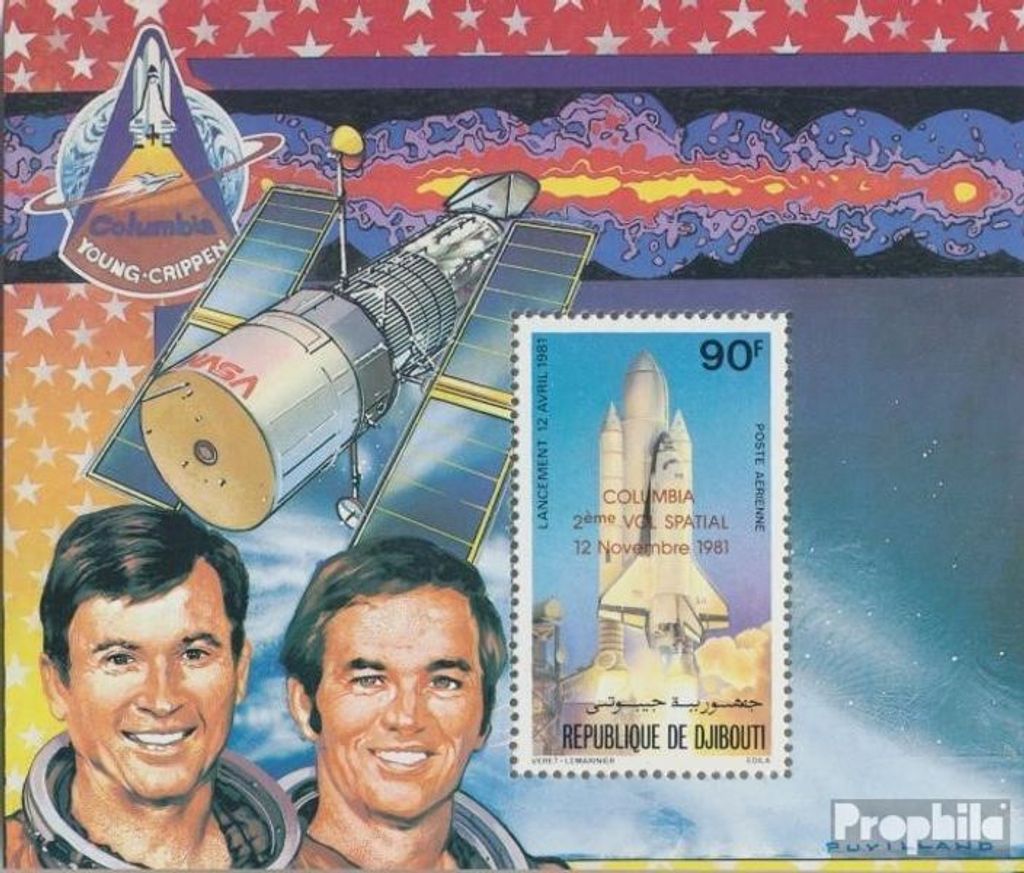 Briefmarken Dschibuti 1981 Mi Block50A (kompl.Ausg.) postfrisch Raumfähre