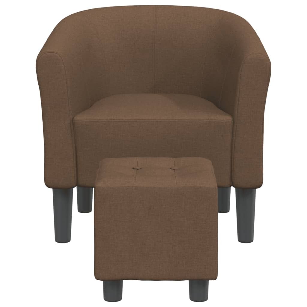 "2026 Aktion"Einzelsessel moderne - CLORIS - Relaxsessel - Clubsessel, mit Fußhocker Braun Stoff - 70 x 56 x 68 cm - NeuMöbel9248278