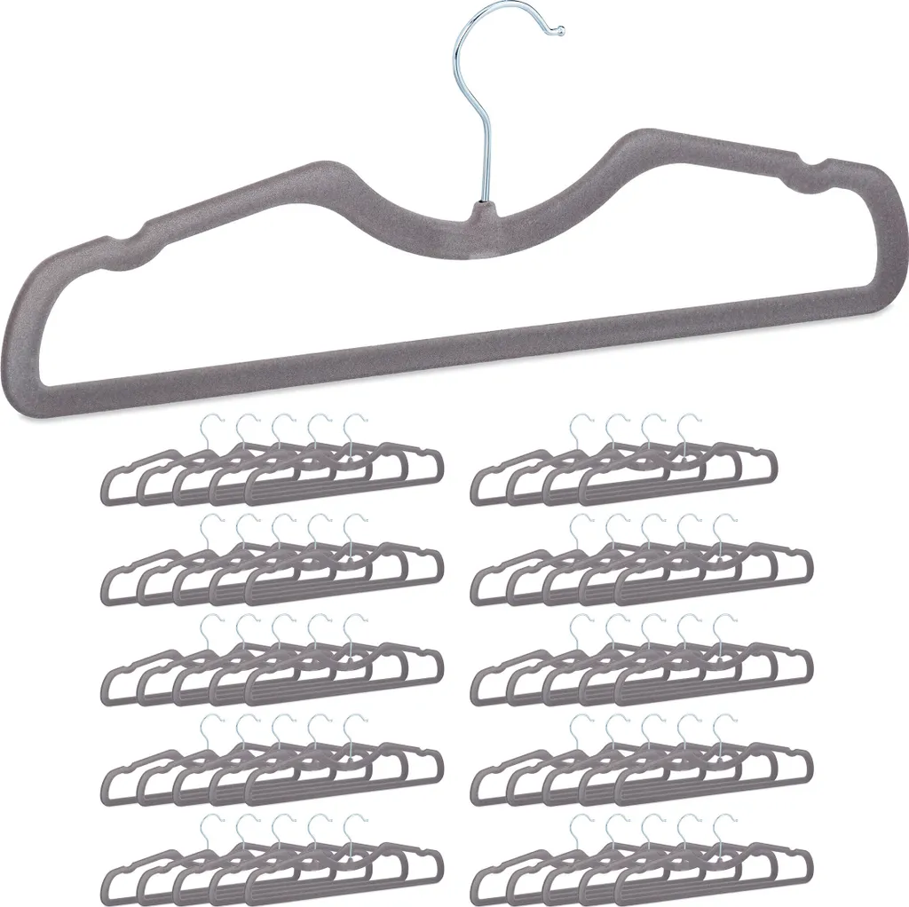 Cintres Velours Anti-Glisse : Ne Perdez Plus vos Habits - Lot de 50 Noir