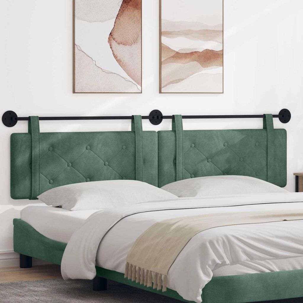 "Neues Produkt" Hängevorderseite Wandmontiert - CLORIS - Meergrün 210x55x5 cm Samt - Kopfteile V3252