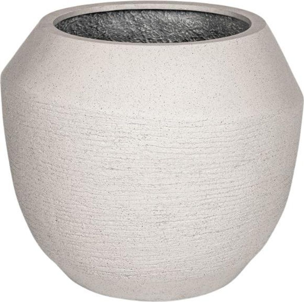 Topf Ruvido Sand – Großer Pflanzkübel Ø54 x H47cm – Rustikales, sandfarbenes Design – Wetterfeste Keramik – Ideal für große Pflanzen i...