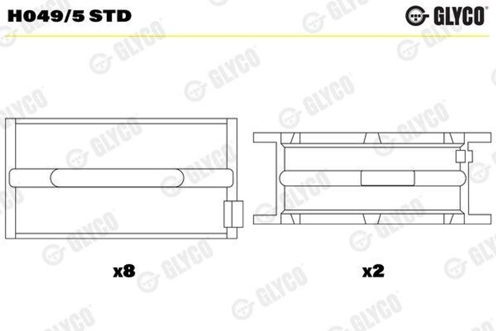 GLYCO Kurbelwellenlager H049/5 STD für STEYR L2000 2,48mm