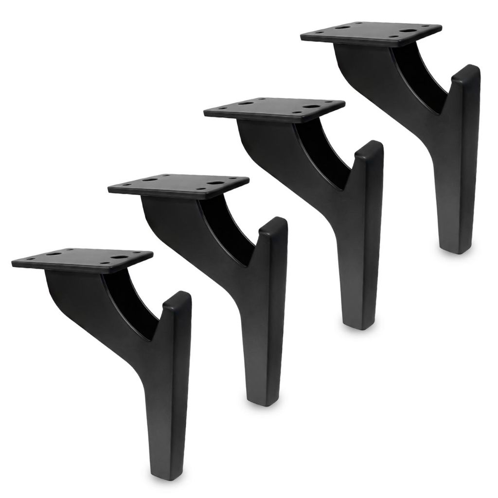 zestaw 4 nóżek meblowych metalowych czarnych 18 cm Zdjęcie produktu 