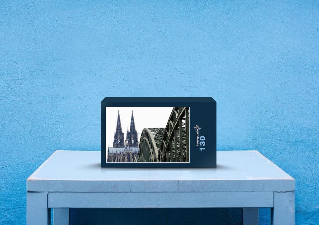 hansepuzzle 65894 - Köln Puzzle, 130 Teile, Orte, 28,7 x 20,0cm mit hochwertiger Aufbewahrung, Kartonbox und wiederverschließbarem Beutel