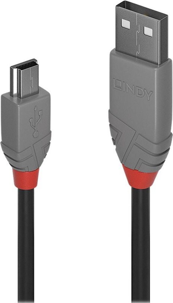 Lindy 36723 Lindy USB 2.0 Kabel Typ A/Mini-B Anthra Line Productafbeelding 
