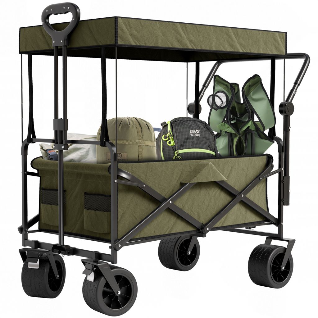 Avalo Bollerwagen mit Dach XL - Faltbar - Bis zu 110 kg - Produktbild 