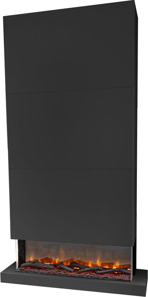Xaralyn Elektrischer Wandkamin - Disegno 120XLB - schwarz Holz - 1400 Watt Heizung - mit Fernbedienung - 3-seitiger Elektrokamin - Dekokamin
