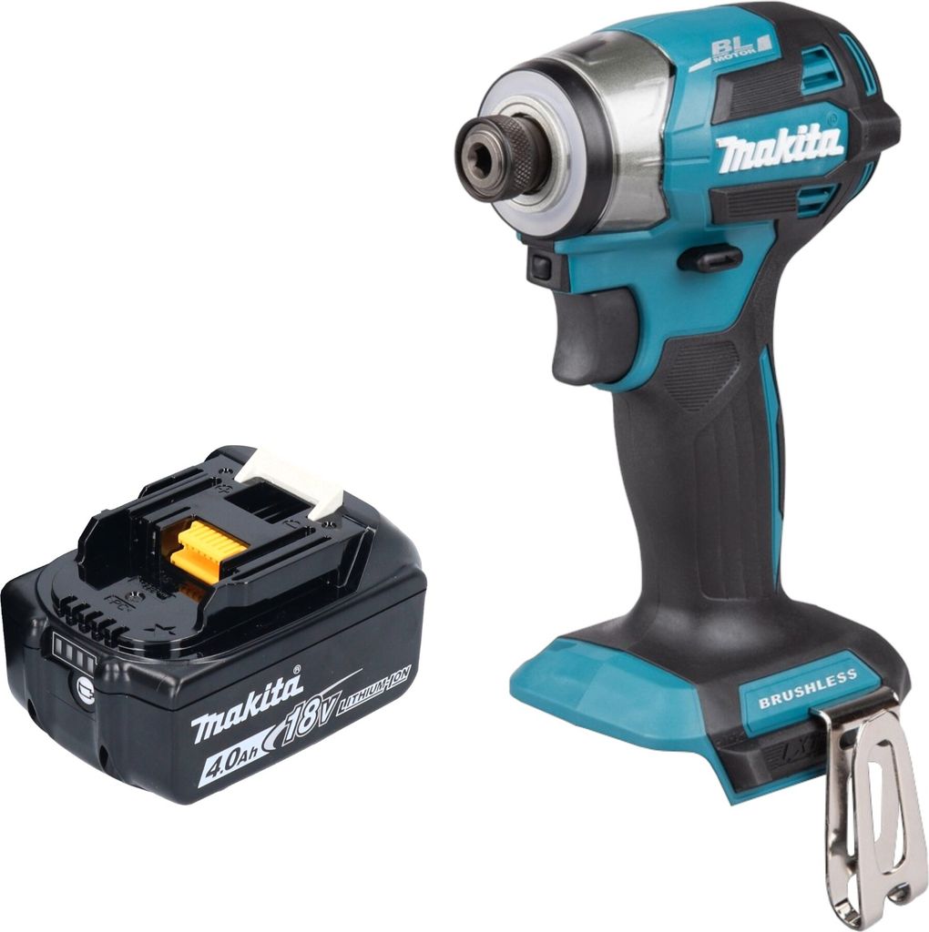 Makita DTD 173 M1 Akku Schlagschrauber 18 V 180 Nm 1/4“ Brushless + 1x Akku 4,0 Ah - ohne Ladegerät
