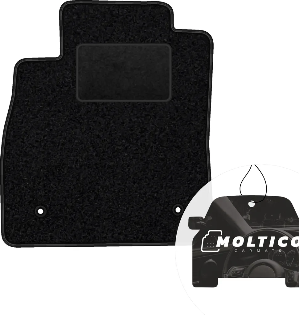 moto-MOLTICO tappetino conducente auto velours lato conducente tappetini auto nero tappetino conducente 1 pezzo adatto per Ford Fiesta de 2017