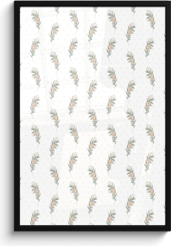 MuchoWow MuchoWow Gerahmtes Poster Blumen - Blätter - Muster 60x90 cm - Poster mit zchwarzem Bilderrahmen - Kunst