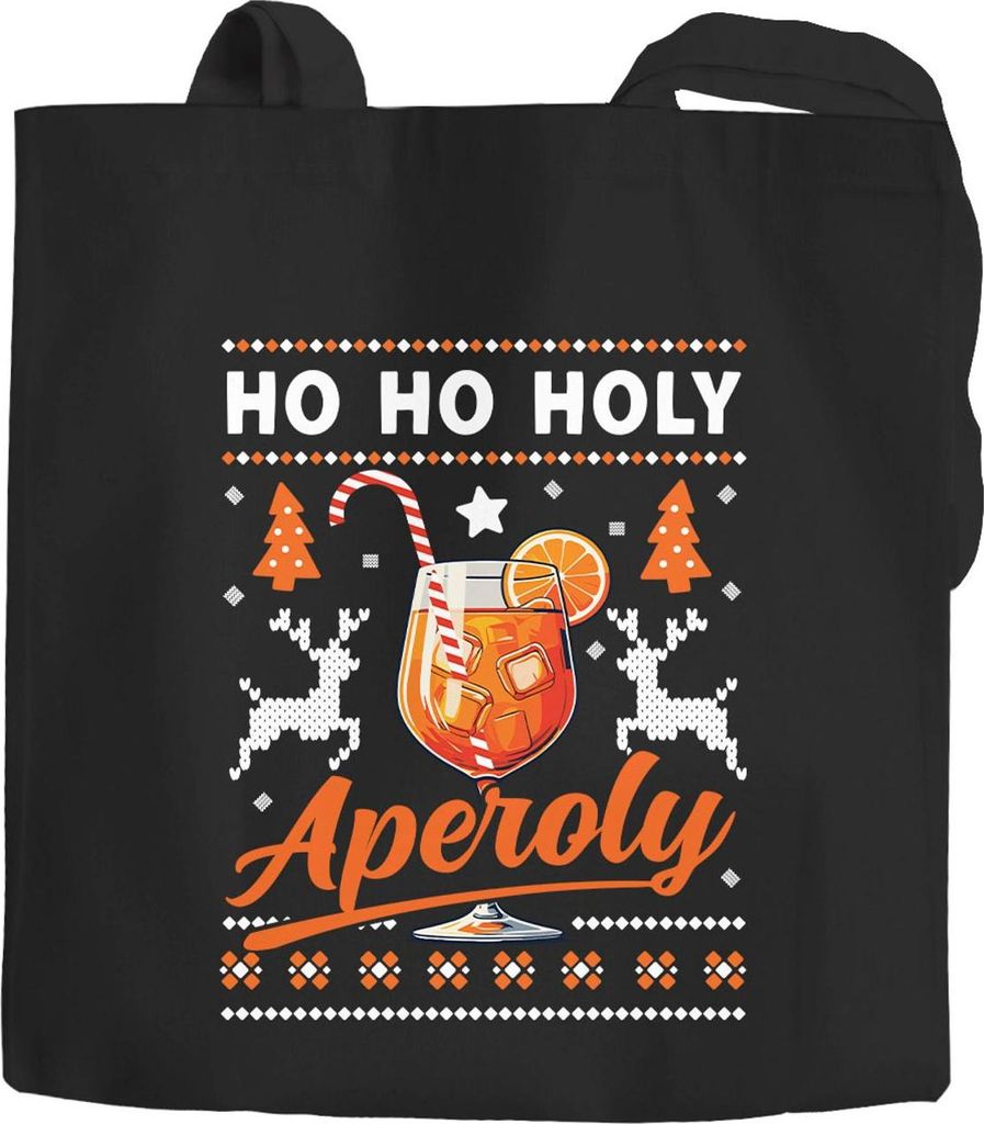 Jutebeutel Ho Ho Holy Aperoly Spruch Lustig Weihnachten Weihnachtstasche Geschenkidee Advent Winter Moonworks