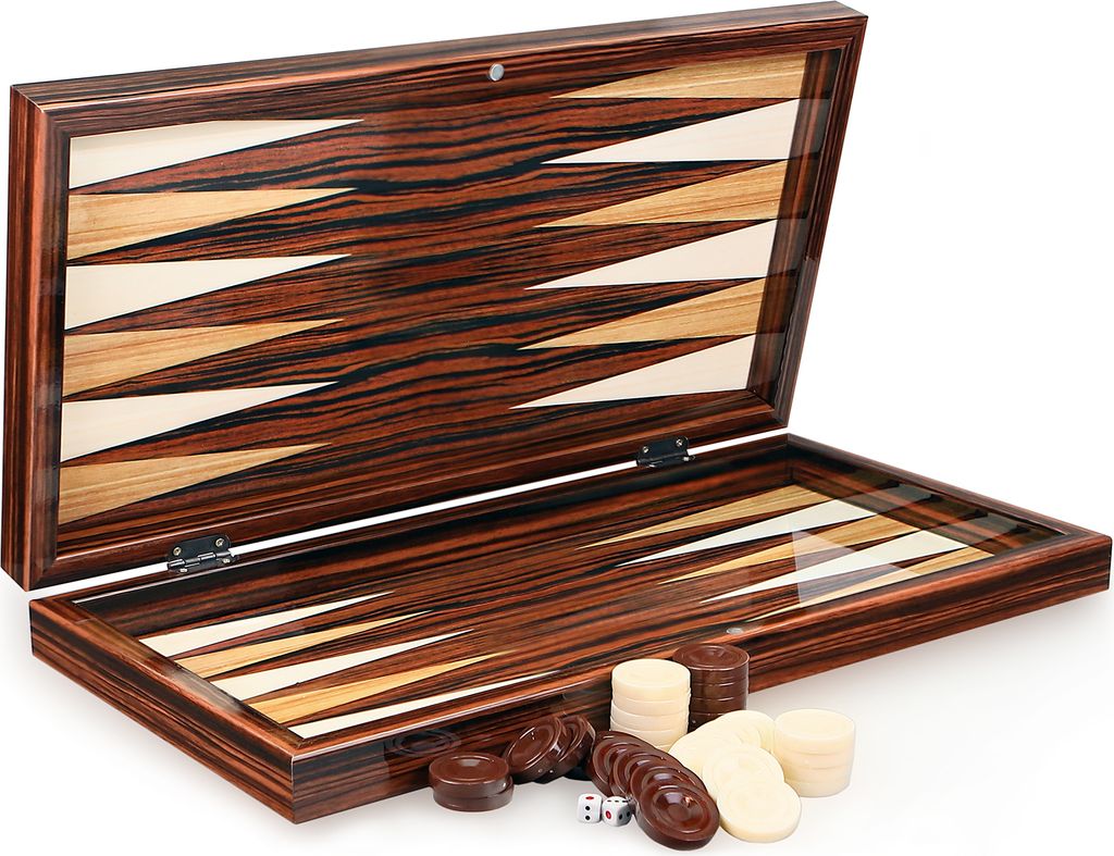 Wunderschöne Ebenholz Optik Premium Backgammon XXL Tavla