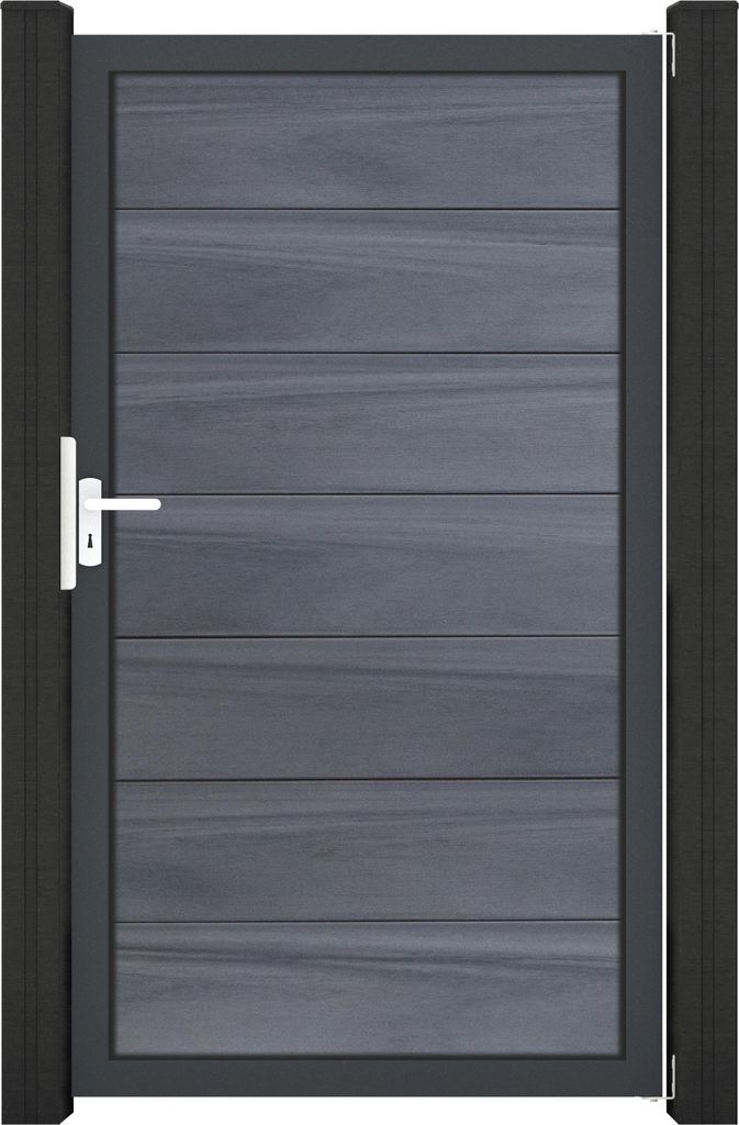 GroJa Solid Grande Tor Sondermaß max. 150x180cm Anthrazitrahmen Steingrau co-extrudiert