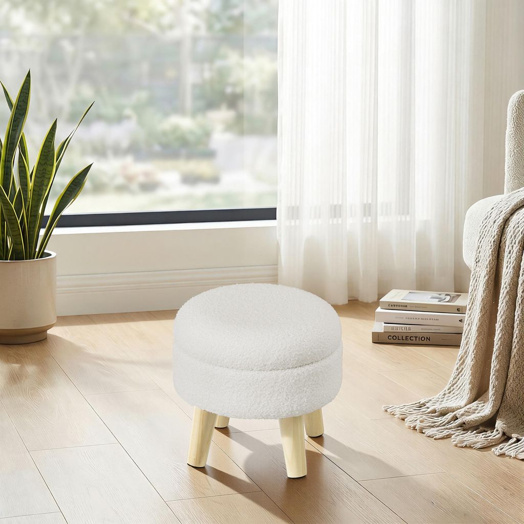 SONGMICS Sitzhocker mit Stauraum, Runder Produktbild 
