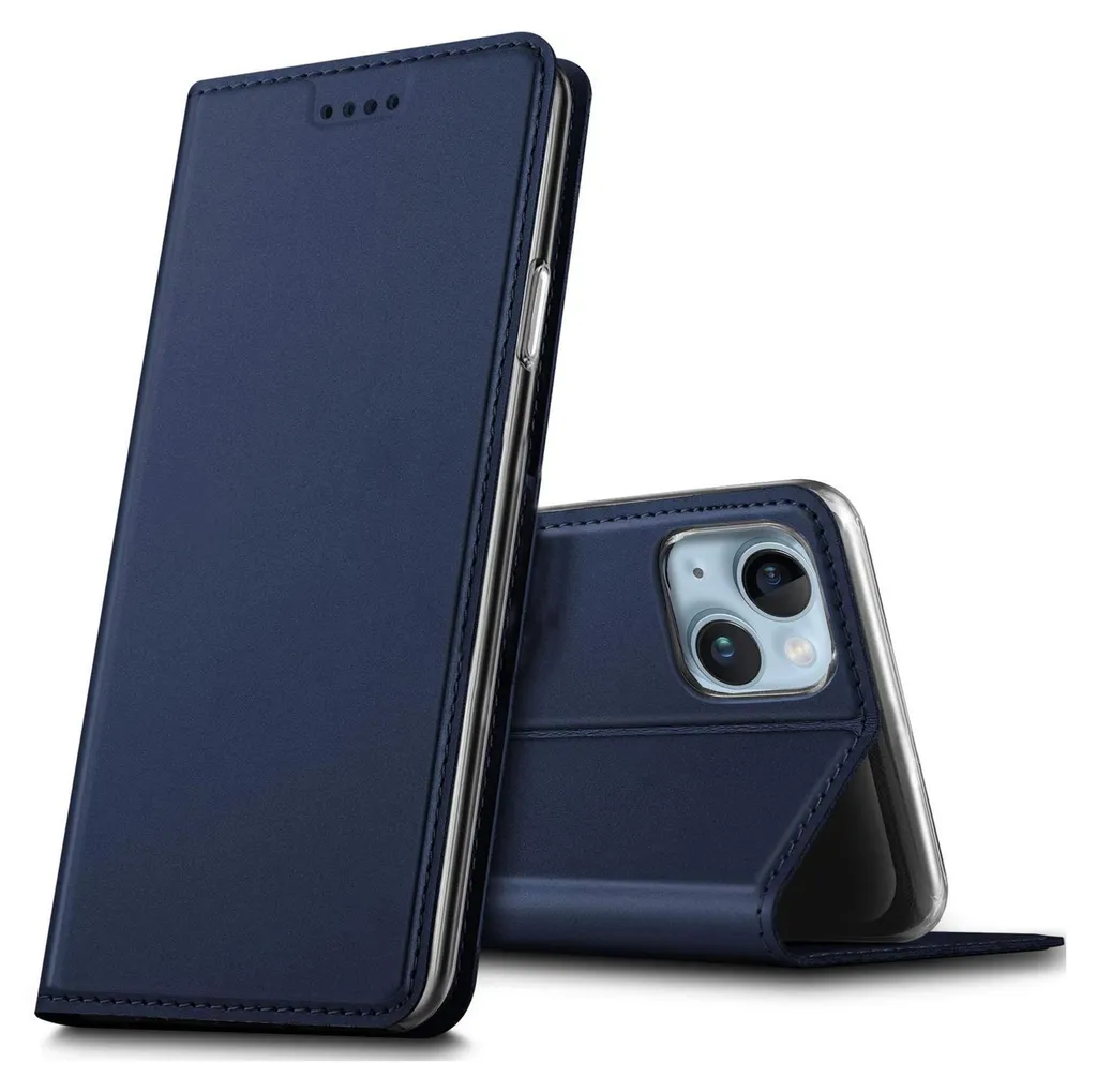 Cover Slim iPhone 14 Plus - Custodia Portafoglio Elegante Nera