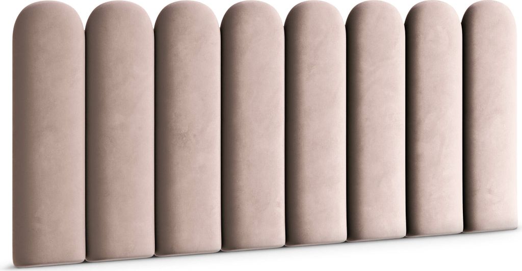Polsterpaneel ovales WANDPOLSTER Wandkissen Bettkopfteil Wandpaneel Magic Velvet Puderrosa 20 cm x 100 cm