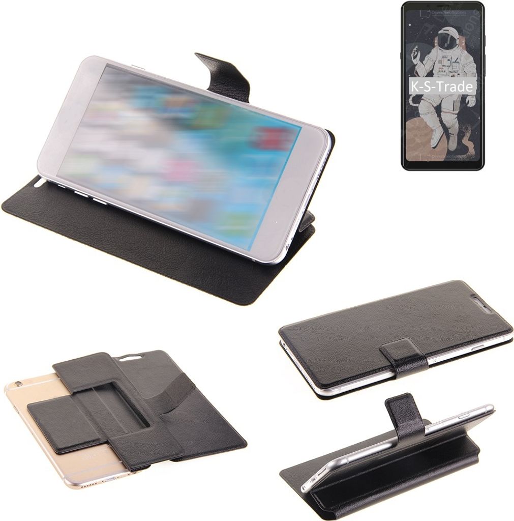 K-S-Trade Schutzhülle kompatibel mit HiSense A5C Schutzhülle Flip Cover Klapphülle Wallet Case Slim Handyhülle bookstyle schwarz