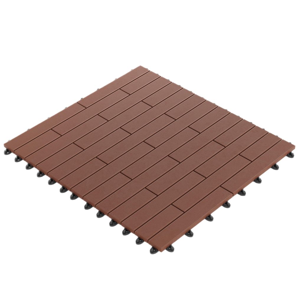 GUMI Terrassendielen Terrassenfliesen WPC Komposit 1 m² – Modulares System für Balkon und Terrasse | Montage ohne Werkzeug | Ziegelmuster | Kas...