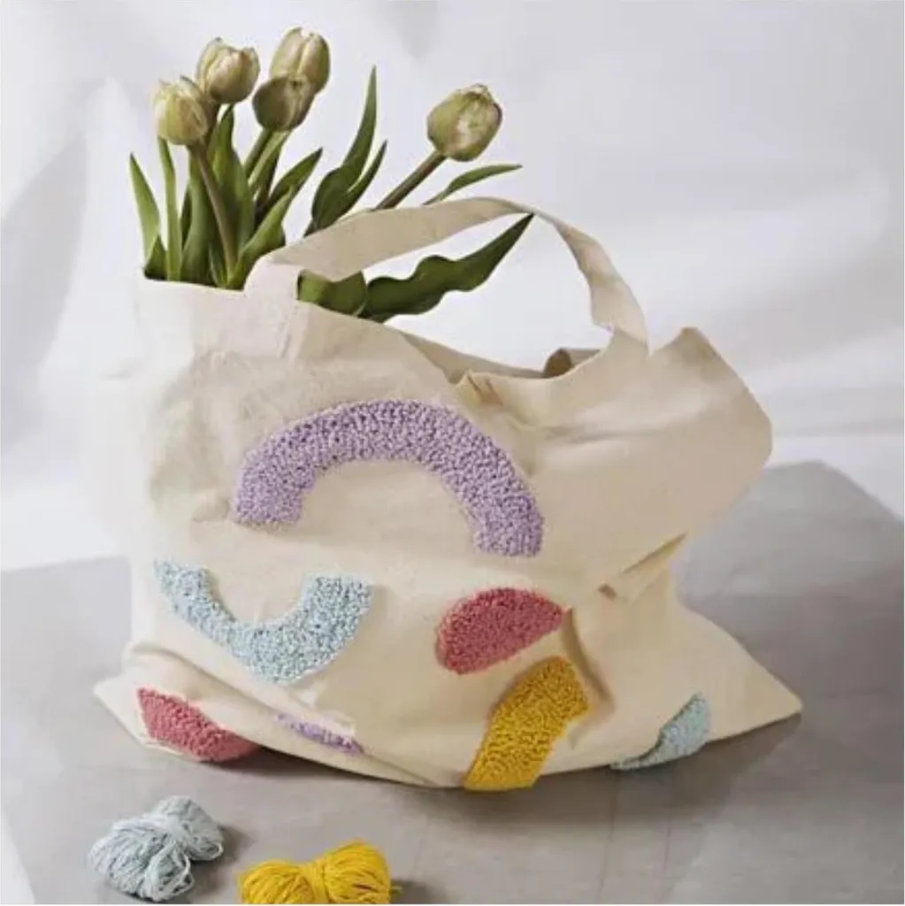 Kit Punch Needle pour Customiser un Sac Abîmé - Solution Décorative DIY