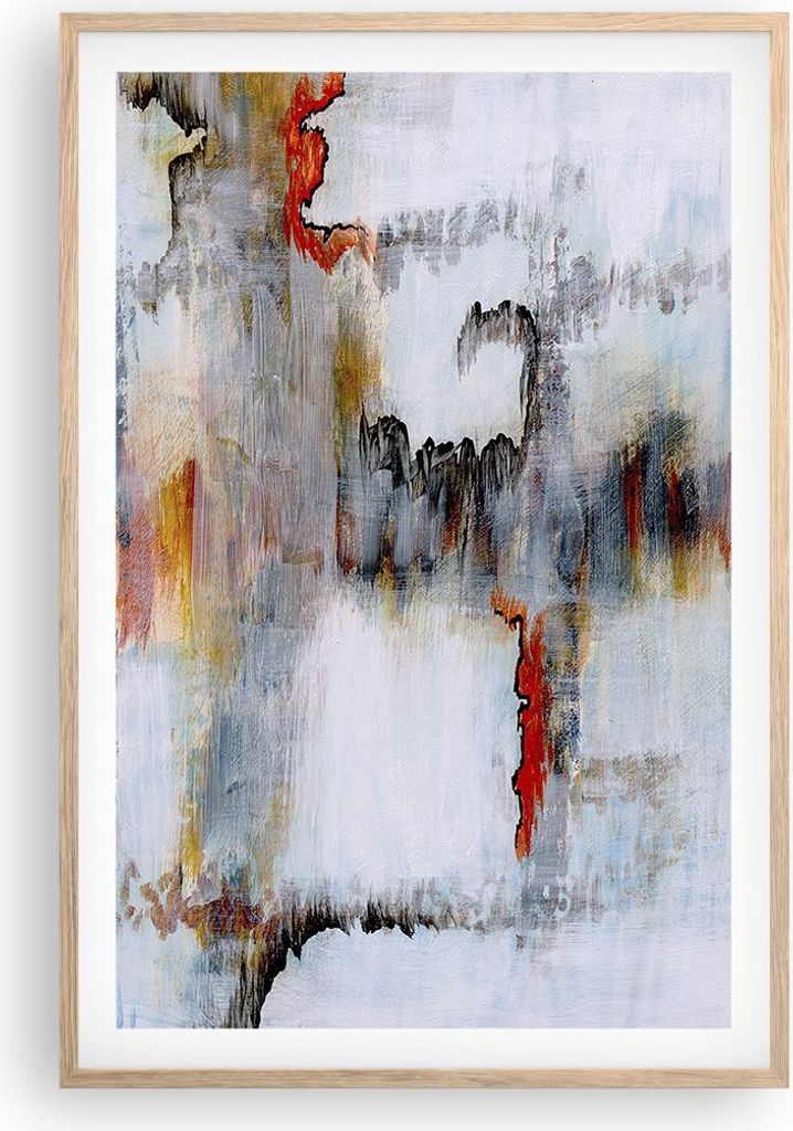 Gerahmtes Poster - Rahmen in heller Eiche - Abstraktion modern - 61x91,5 cm - Wand Bild - Wanddeko - Wandbilder - Wandposter - Bilderrahmen - Bilde...