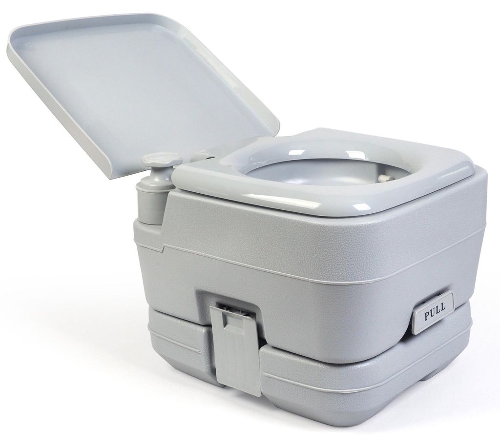 Briebe WC1194 Tragbare Campingtoilette 10L Chemietoilette, Klo für Camper, Camping, Caravan WC Grau