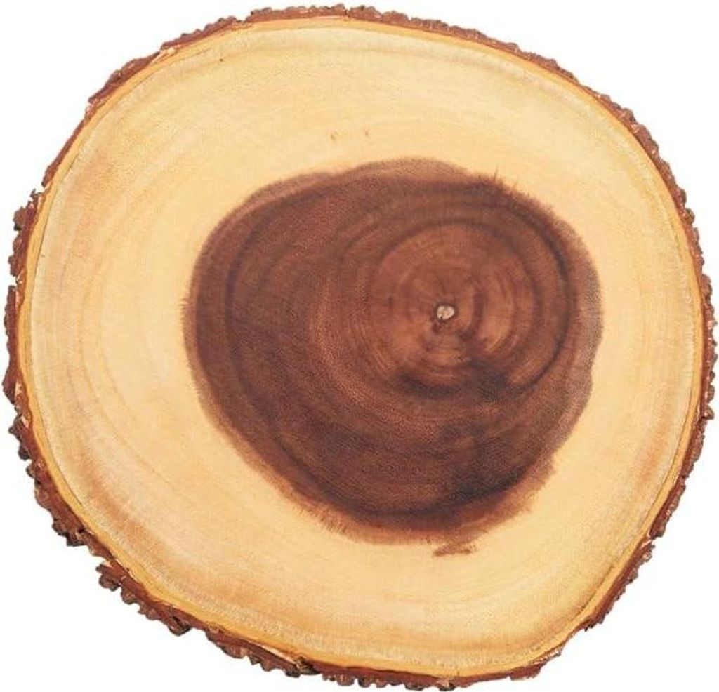 Holzteller aus natürlichen Materialien, 25 cm Durchmesser, rund, braun, 21 cm Durchmesser