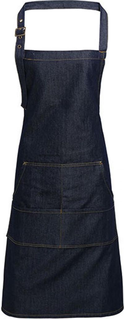 Premier Workwear PR126 | Jeans Stitch Denim Bib Apron - 72 x 86 cm - Farbe: Indigo Denim (ca. Pantone 2767) - Größe: 72 x 86 cm