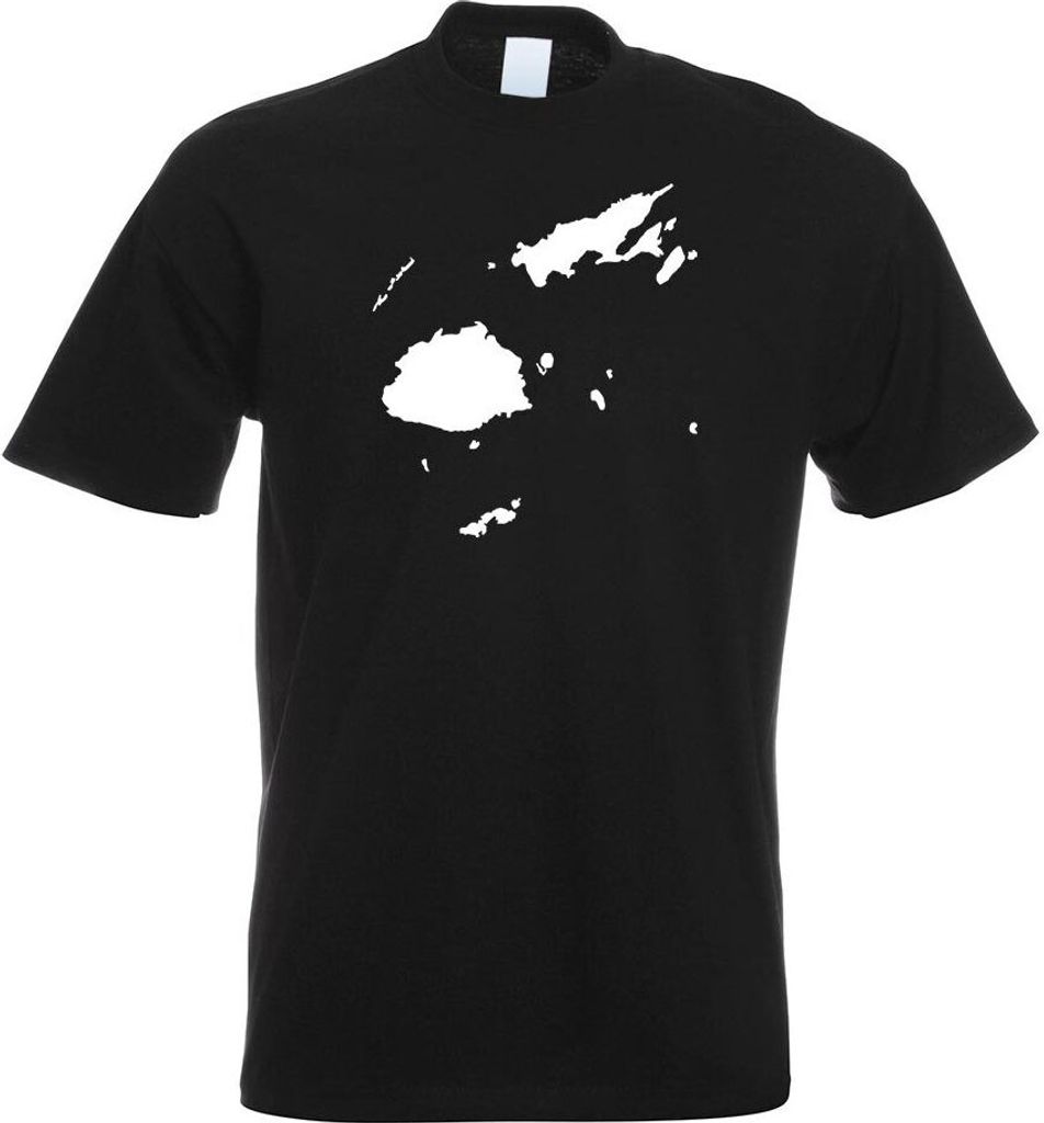 Kiwistar - T-Shirt - schwarz - Fidschi Umriss Kontur Herren Funshirt Bedruckt Design Sprüche Spruch Motive - mit Motiv Bedruckt - Funshirt Design ...