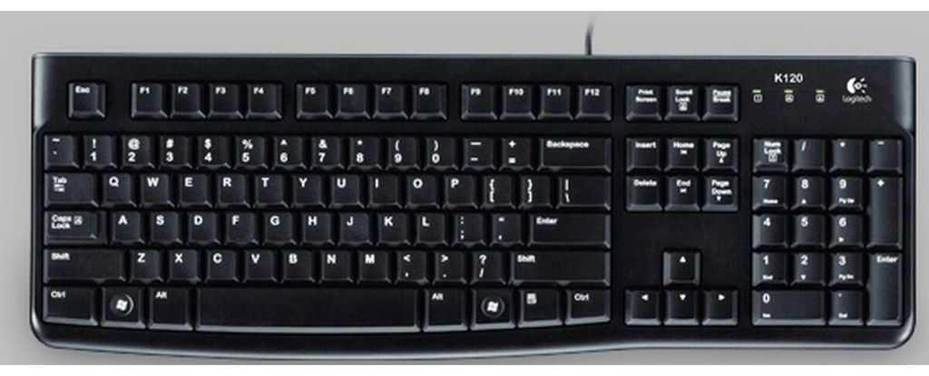 Logitech K120, Volle Größe (100%), Kabelgebunden, USB, Produktbild 
