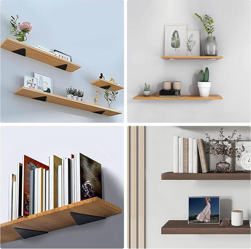 Unsichtbare Dreieckige Wandhalterungen für Regale - Set von 4 für Küche, Büro und Garten