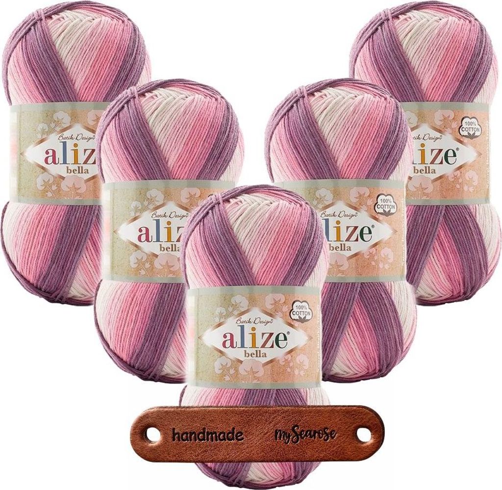5 x ALIZE Bella Batik 3302 mit Label