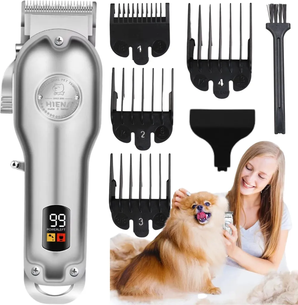 Tondeuse Poils Animaux Sans Fil avec 4 Guide de Coupe et Lime Griffes