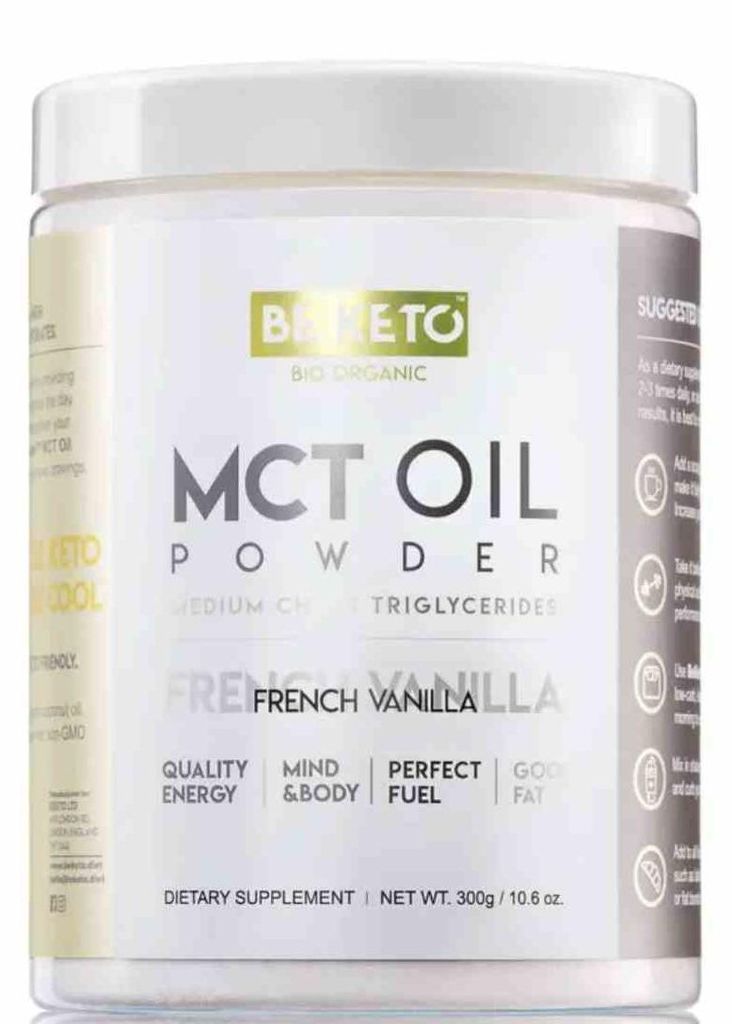 BeKeto Huile MCT en poudre saveur vanille française 300g Image du produit 