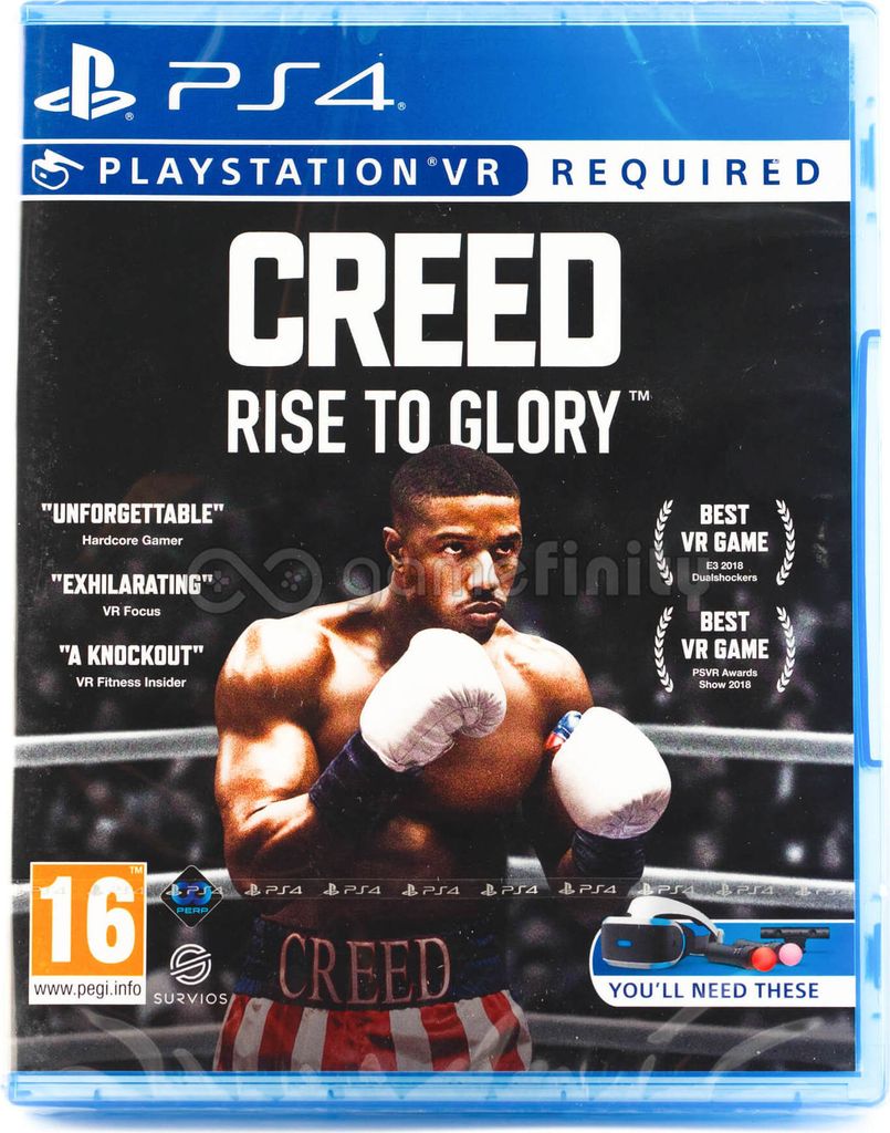 The cover art for the video game Creed: Rise to Glory, featuring a boxer.