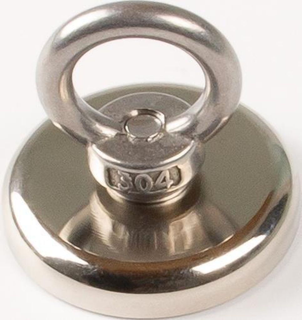 Neodymmagnet D.40mm verzinkt,m.Öse D.17mm 5St./Karton