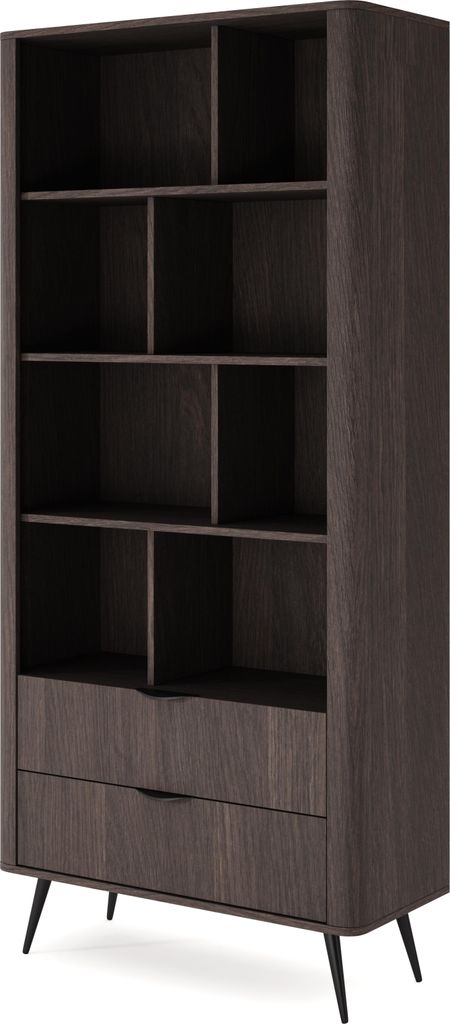 Masseno Buchregal NOBILE für Wohnzimmer Büro oder Lesezimmer 113,2x38x193,8 cm, Eichefarben