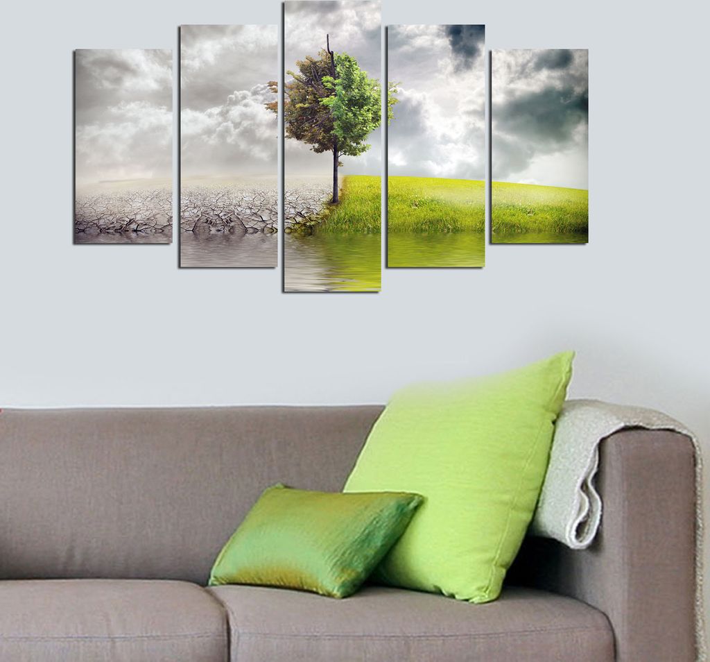 Wallity, 5M- MLD1909, Bunt, Leinwandbilder, 110 x 60 cm, 100% MDF (Dicke: 3 mm)