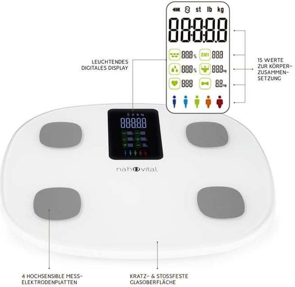 nah-vital® smarte Körperanalysewaage digital Produktbild 4