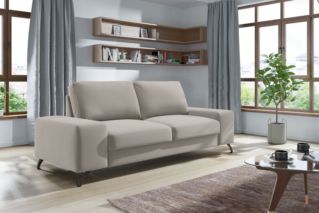 DESIGN MÖBEL Doppelsofa OLIVIO I MV 06 – Schlafsofa mit Schlaffunktion, Schlafcouch, Gästebett, Klappsofa