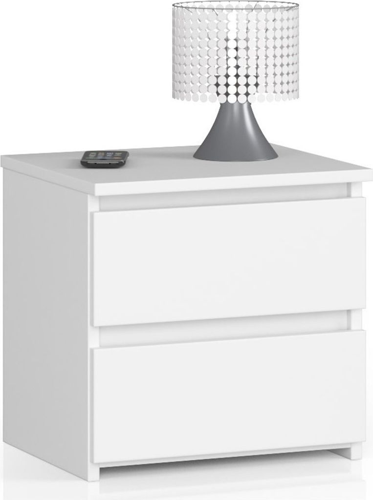 Kommode mit zwei Schubladen 40 cm hoch und 40 cm breit, Wohnzimmer, Schlafzimmer, Flur, Schrank, Sideboard, Highboard, viel Stauraum, weiß