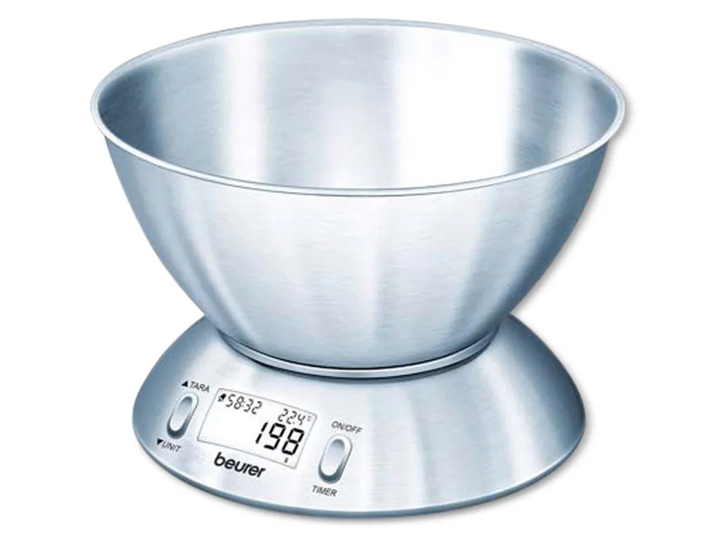 Balance de Cuisine Inox avec Bol 1,5L : Précision 1g et Capacité 5kg