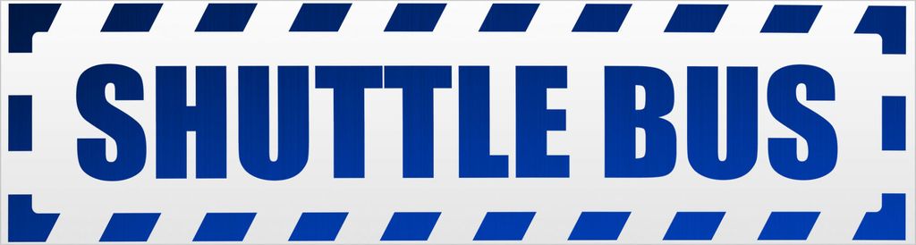 Kiwistar Shuttle Bus gestreift Magnetschild Schild magnetisch - 45cm Blau - reflektierend - Magnetfolie für Auto PKW Kfz