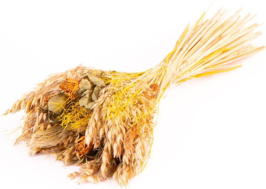 INNA-Glas Ähren Trockenstrauß COVENTINA, gelb-Natur, 65cm, Ø23cm - Getrockneter Strauß