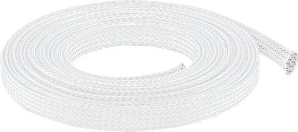 Gaine technique de rangement câbles extensible 12mm blanche 10 mètres