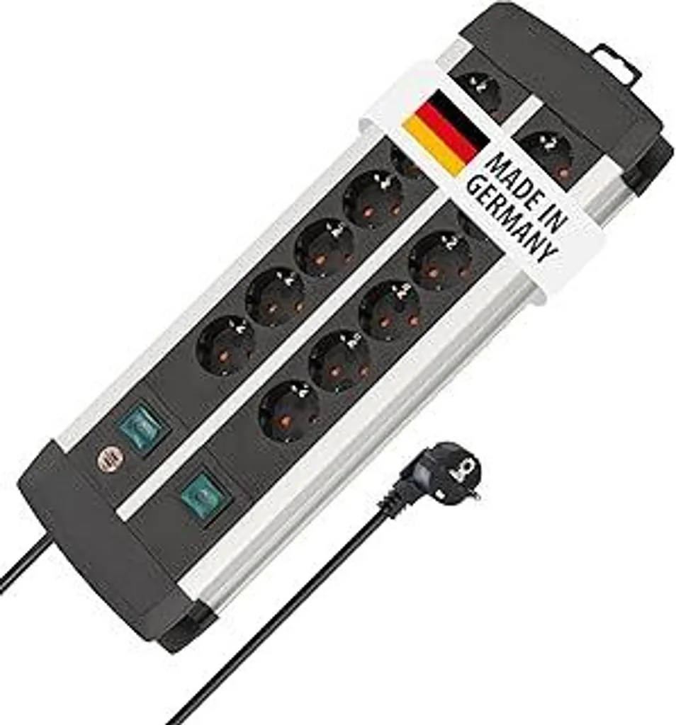 Multipresa Brennenstuhl Premium-Alu-Line 12 Prese Alluminio Made in Germany