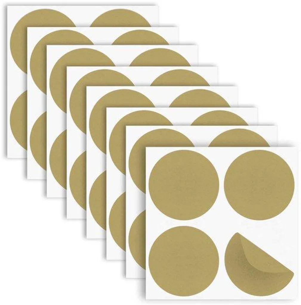 Autocollants Vinyle Cercles Dorés 5,5cm Résistants au Chocolat - Lot de 50