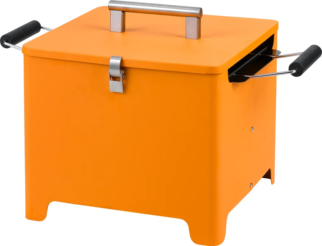 Barbecue d'appoint au charbon de bois Tepro Cube orange compact et chic