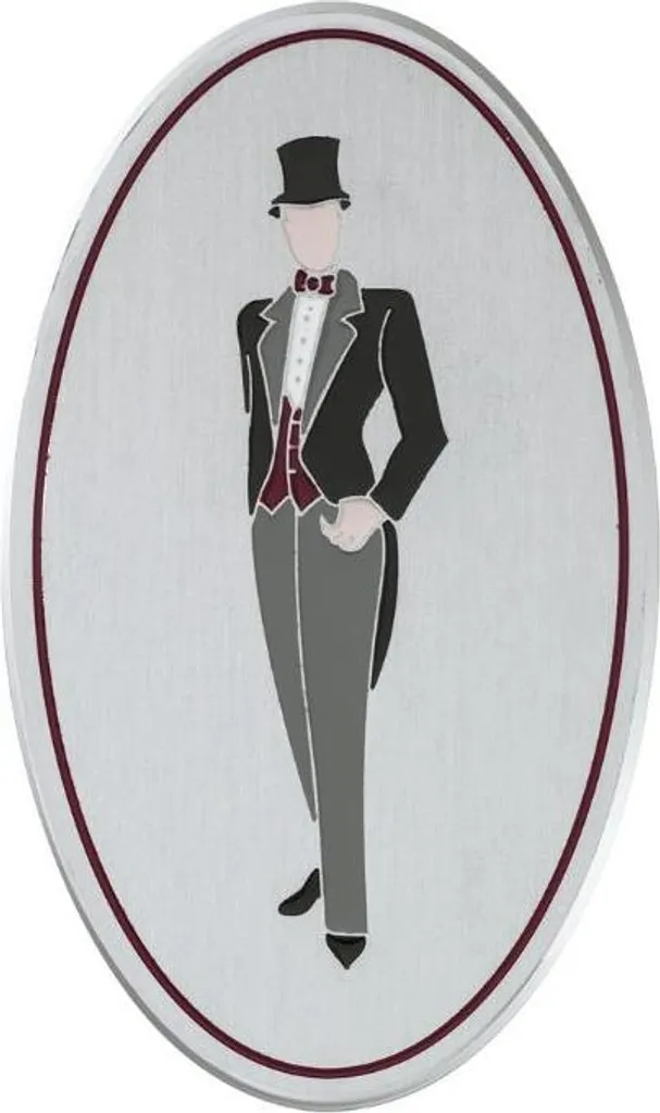 Signalétique Toilettes Hommes Rétro CombiCraft Style Années Folles 12cm