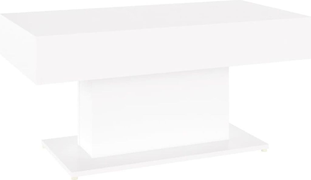 A white rectangular coffee table with a pedestal base, shown against a white background.