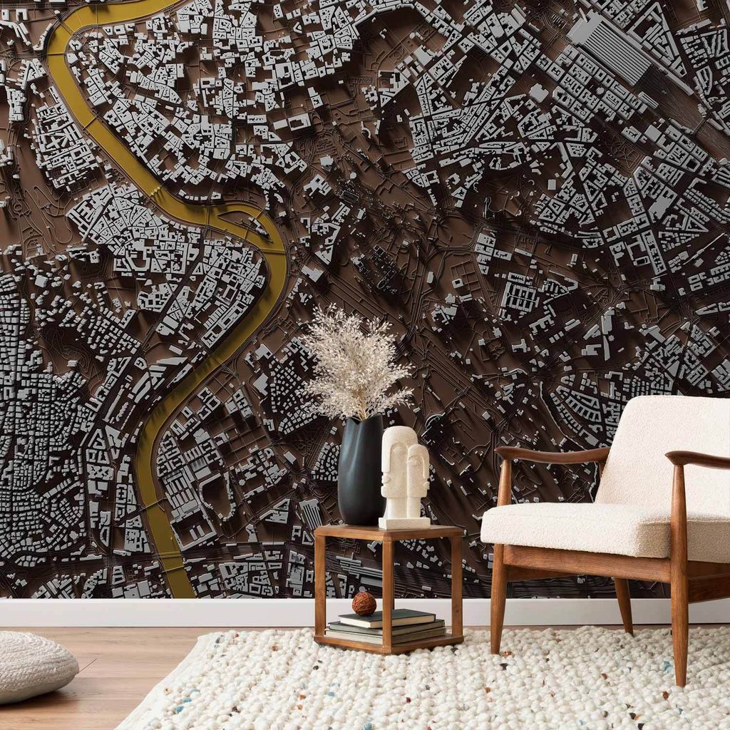 Vlies Fototapete - Rome and Tiber 200x140 cm Karten k-A-0484-a-a